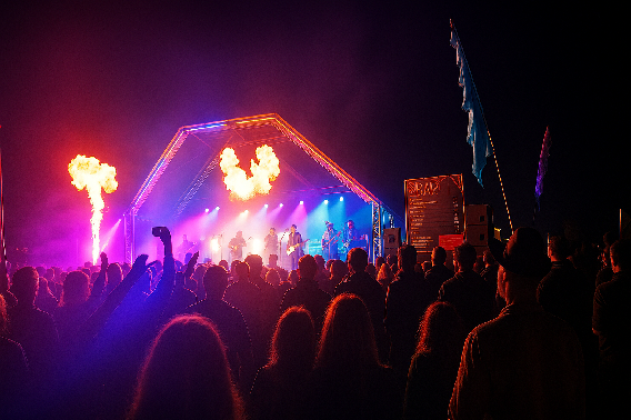 TS6 truss festival stage hire package by PLRS